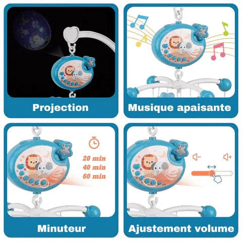 Mobile Bébé Lumineux Musical et Projecteur