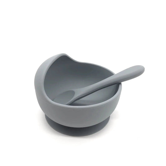 Bol et cuillère en silicone à ventouse