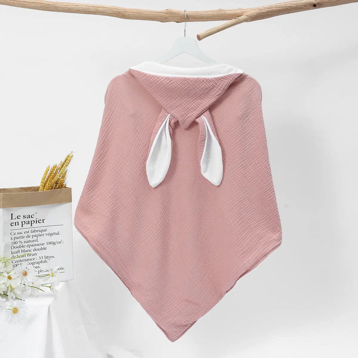 Peignoir en gaze de coton oreilles de lapin