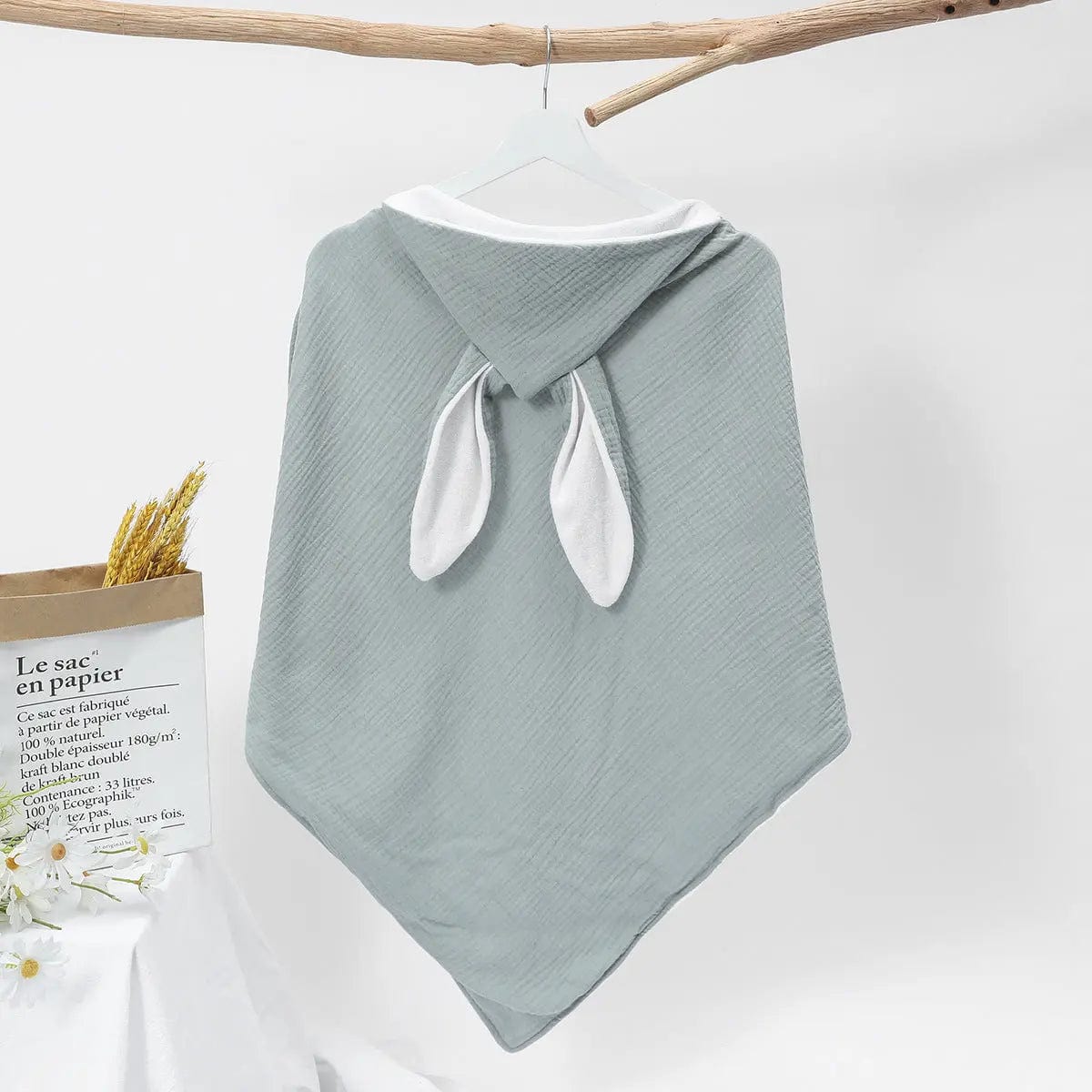 Peignoir en gaze de coton oreilles de lapin